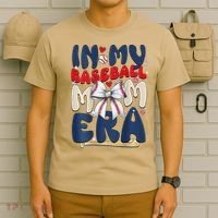 In My Baseball Mom Era Baseball Mama Coquette Bow Game Day T-Shirt thumb 6