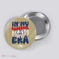 In My Baseball Mom Era Baseball Mama Coquette Bow Game Day Button thumb 0