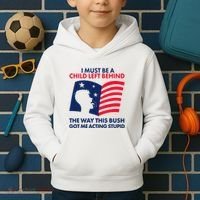 I Must Be A Child Left Behind This Way This Bush Got Me Acting Stupid Kids Hoodie thumb 2