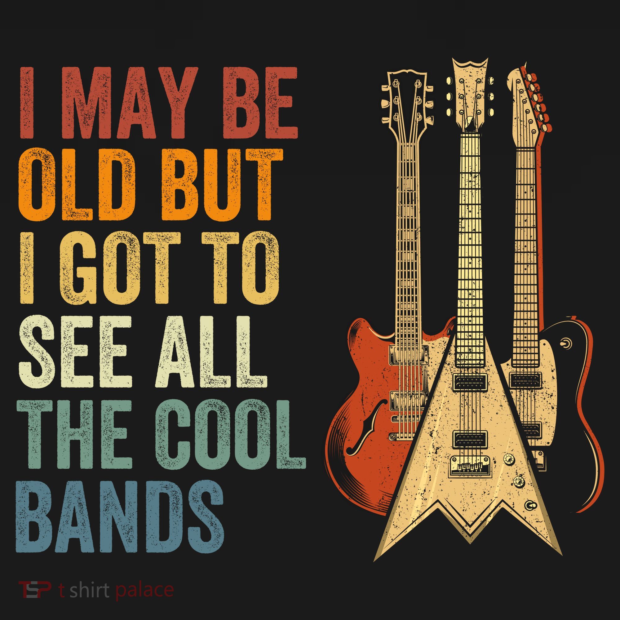 I May Be Old But I Got To See All The Cool Bands Classic Guitar Concert Hoodie