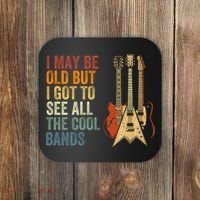 I May Be Old But I Got To See All The Cool Bands Classic Guitar Concert Coaster thumb 0