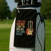 I May Be Old But I Got To See All The Cool Bands Classic Guitar Concert Golf Towel thumb 2