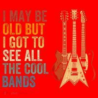 I May Be Old But I Got To See All The Cool Bands Classic Guitar Concert Santa Hat thumb 1