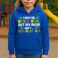 I May Be Non Verbal Nonverbal Autism Awareness Gift Kids Hoodie thumb 3