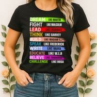 Inspiring Martin Black History Month African American Women's T-Shirt thumb 2