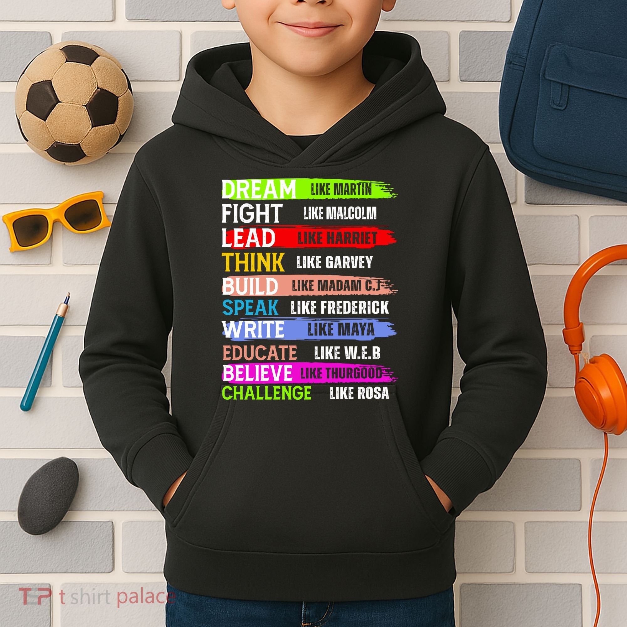 Inspiring Martin Black History Month African American Kids Hoodie