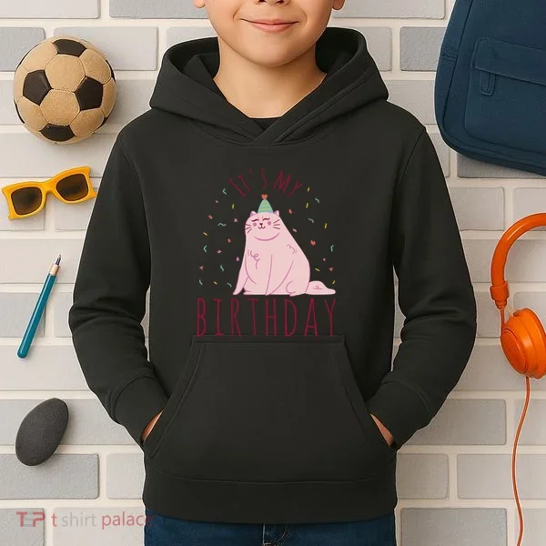 It's My Birthday Cat Kids Hoodie