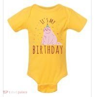 It's My Birthday Cat Baby Bodysuit thumb 0