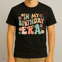 In My Birthday Era Retro Vintage Groovy Birthday Girl T-Shirt thumb 3