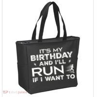 It’S My Birthday And I’Ll Run If I Want To Fun Runner’S Tote Bag thumb 2