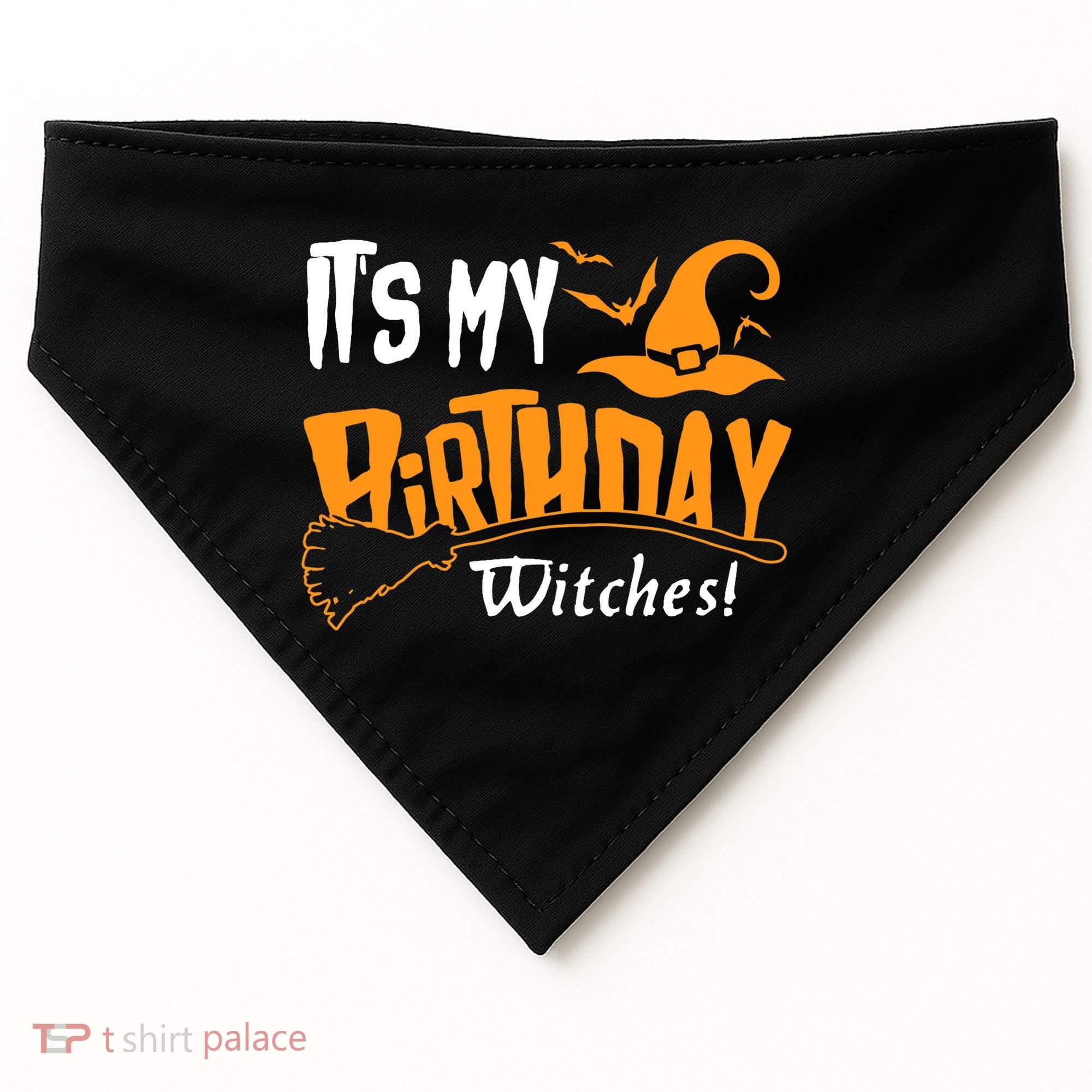 Its My Birthday Witch Halloween October Birthday USA-Made Doggie Bandana