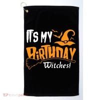 Its My Birthday Witch Halloween October Birthday Golf Towel thumb 0