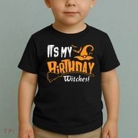 Its My Birthday Witch Halloween October Birthday Toddler T-Shirt thumb 2