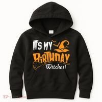 Its My Birthday Witch Halloween October Birthday Kids Hoodie thumb 0