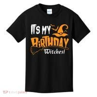Its My Birthday Witch Halloween October Birthday Kids T-Shirt thumb 0