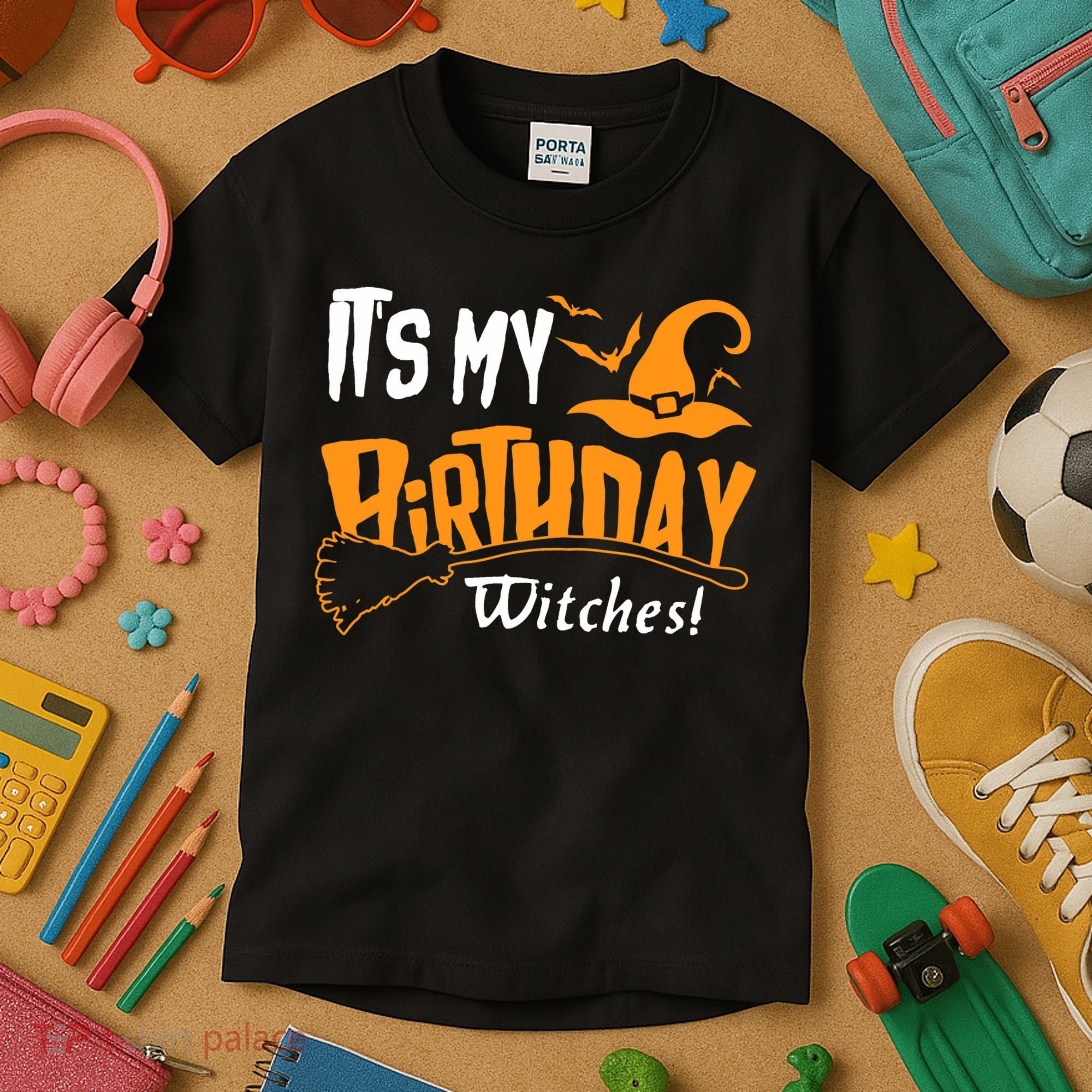 Its My Birthday Witch Halloween October Birthday Kids T-Shirt