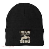 I May Be Old But I Still Find The Hole Cornhole Beanie thumb 0