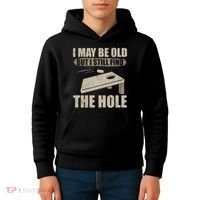 I May Be Old But I Still Find The Hole Cornhole Kids Hoodie thumb 4