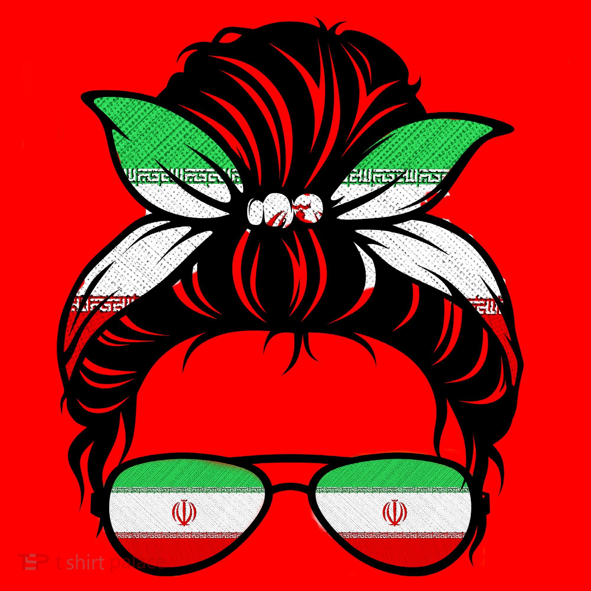 Iran Messy Bun Support Iran IranIran Santa Hat