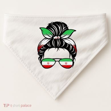 Iran Messy Bun Support Iran IranIran USA-Made Doggie Bandana