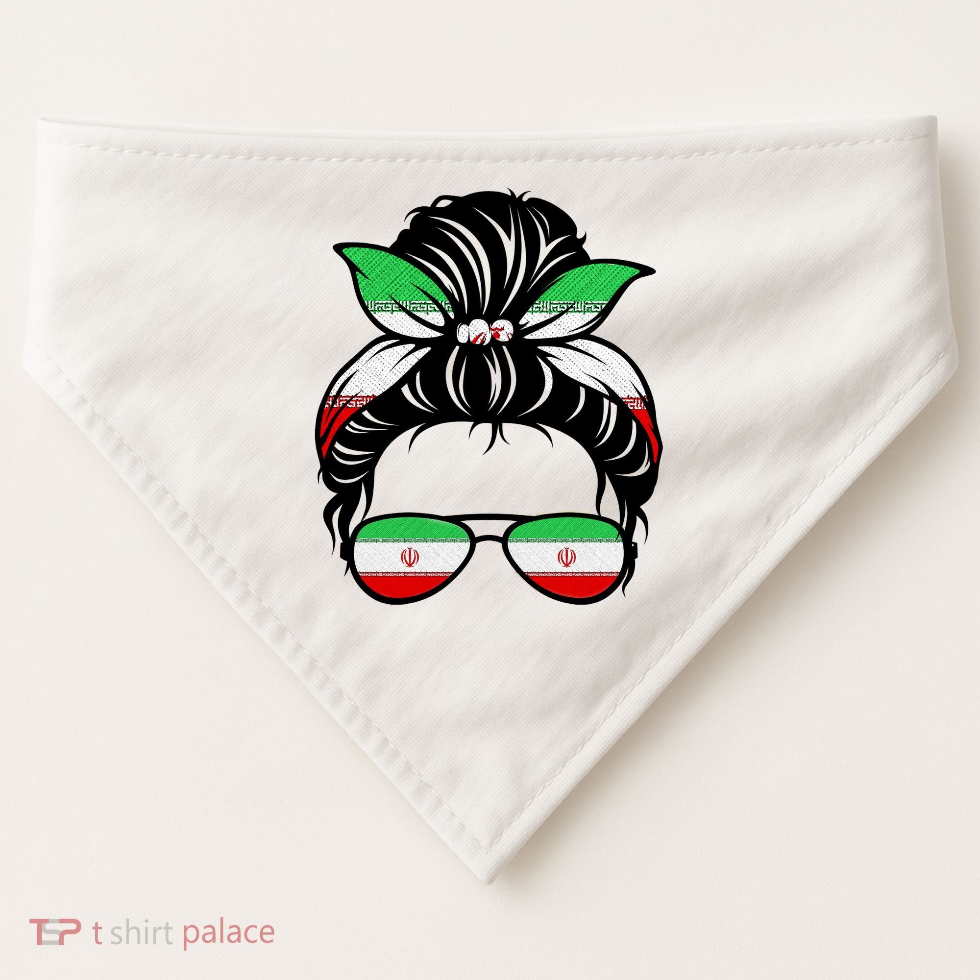 Iran Messy Bun Support Iran IranIran USA-Made Doggie Bandana