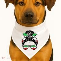 Iran Messy Bun Support Iran IranIran USA-Made Doggie Bandana thumb 1