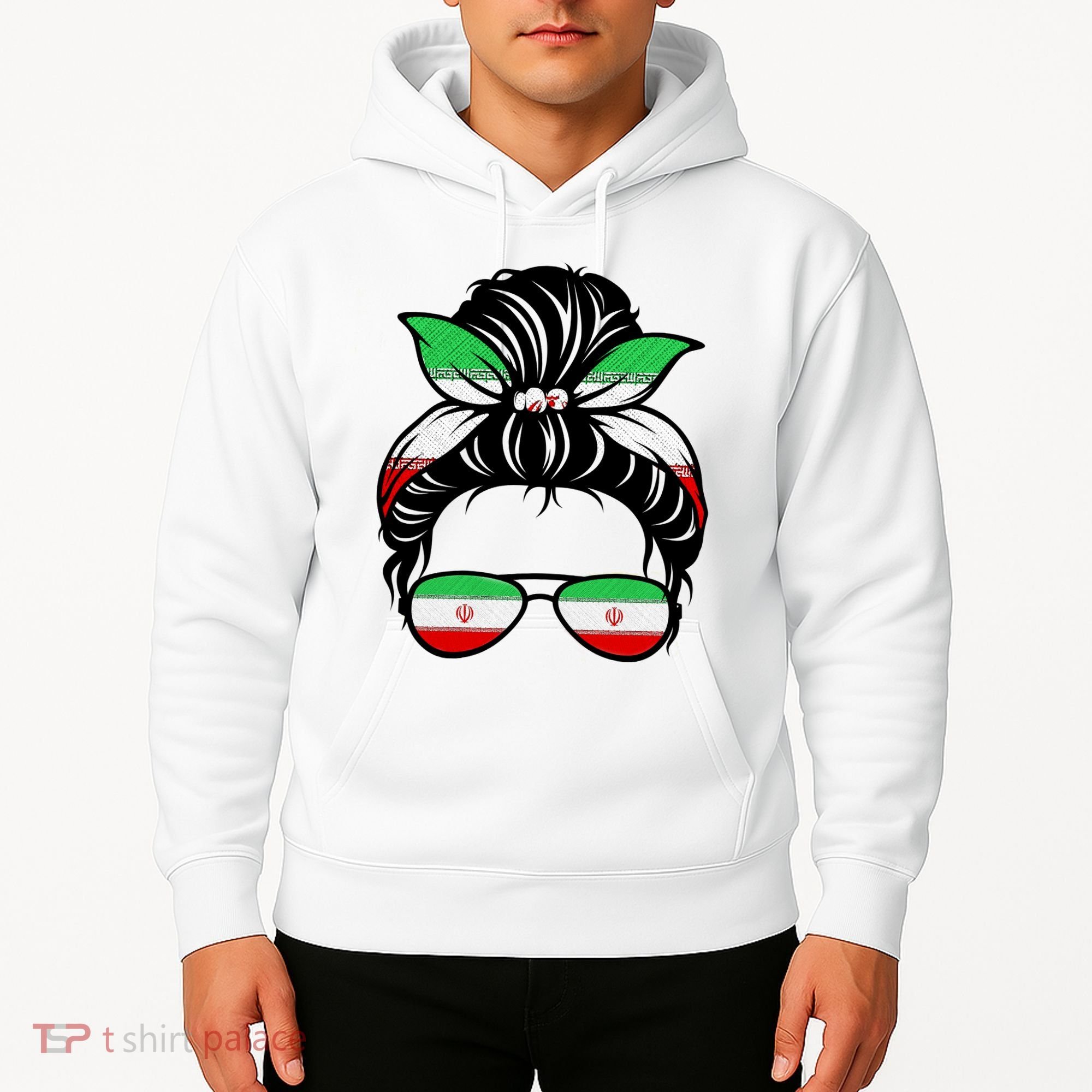 Iran Messy Bun Support Iran IranIran Hoodie