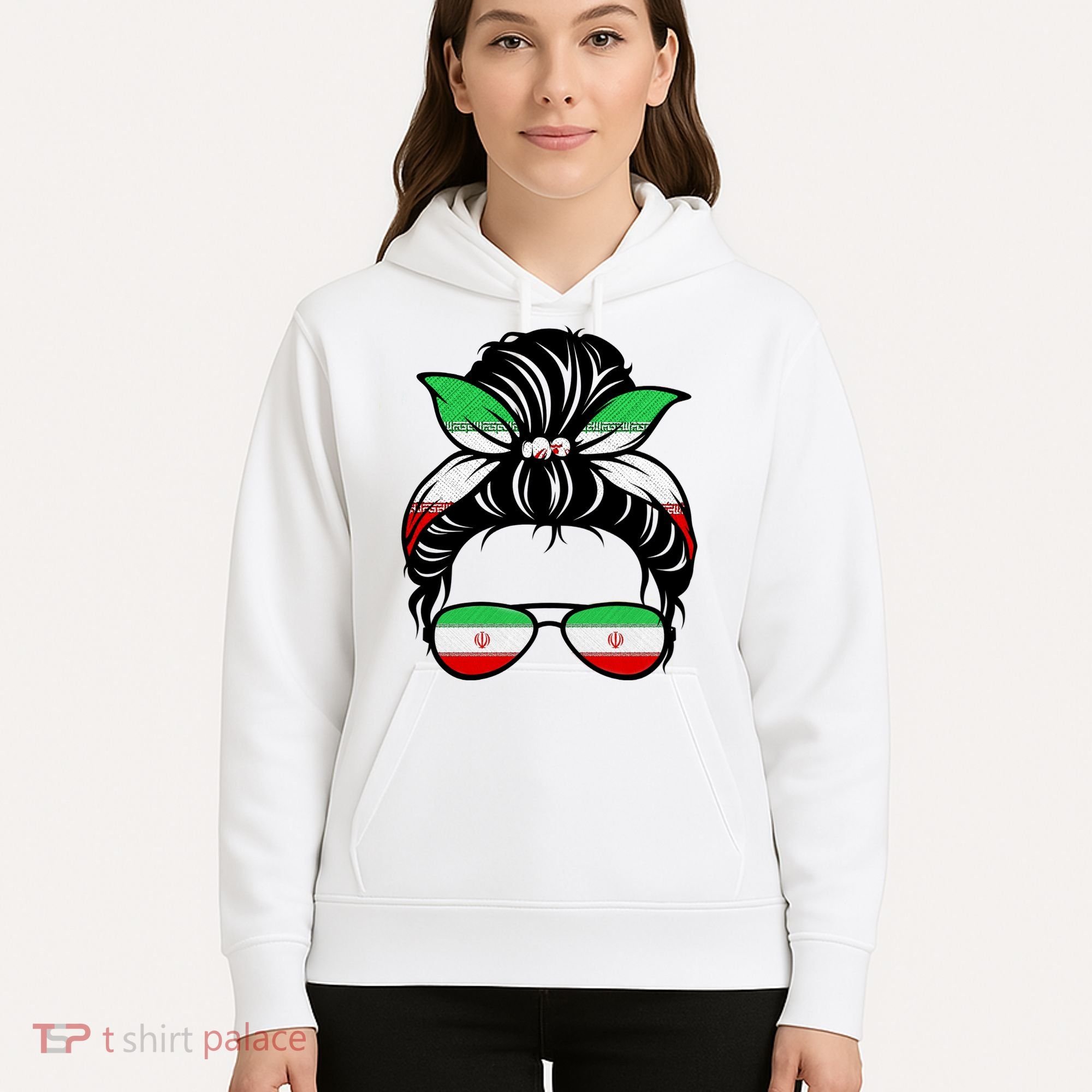 Iran Messy Bun Support Iran IranIran Hoodie