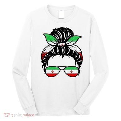 Iran Messy Bun Support Iran IranIran Long Sleeve Shirt