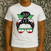 Iran Messy Bun Support Iran IranIran T-Shirt thumb 3