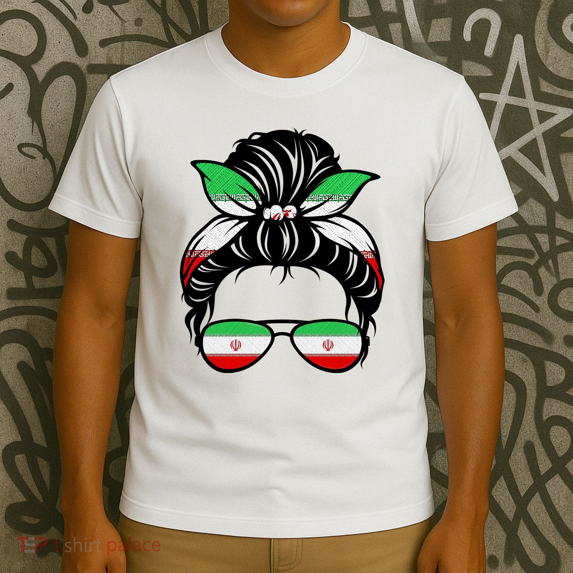 Iran Messy Bun Support Iran IranIran T-Shirt