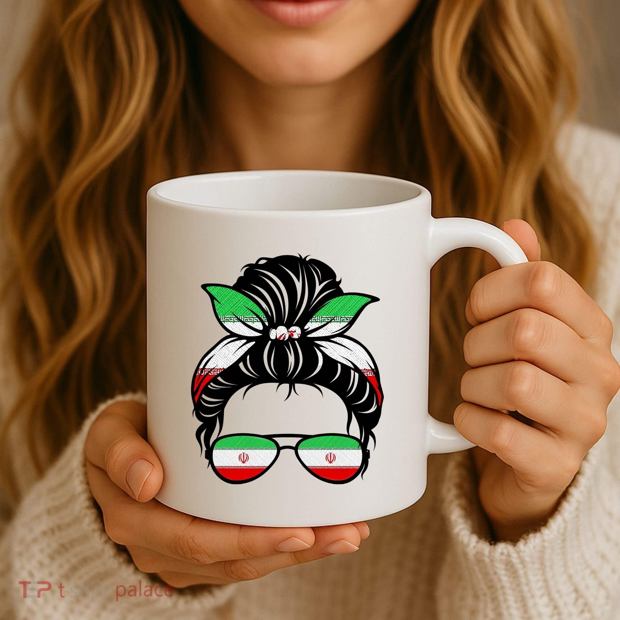 Iran Messy Bun Support Iran IranIran Coffee Mug