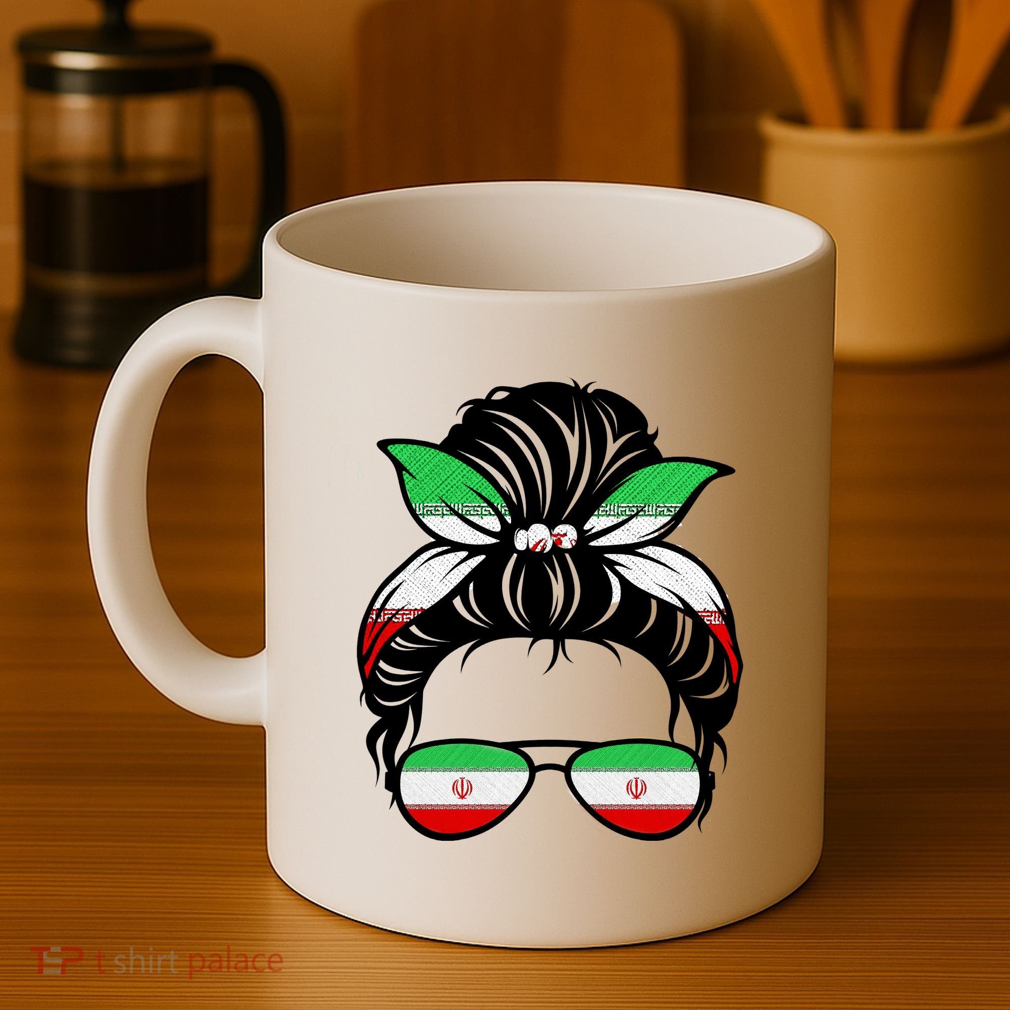 Iran Messy Bun Support Iran IranIran Coffee Mug