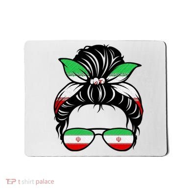 Iran Messy Bun Support Iran IranIran Mousepad