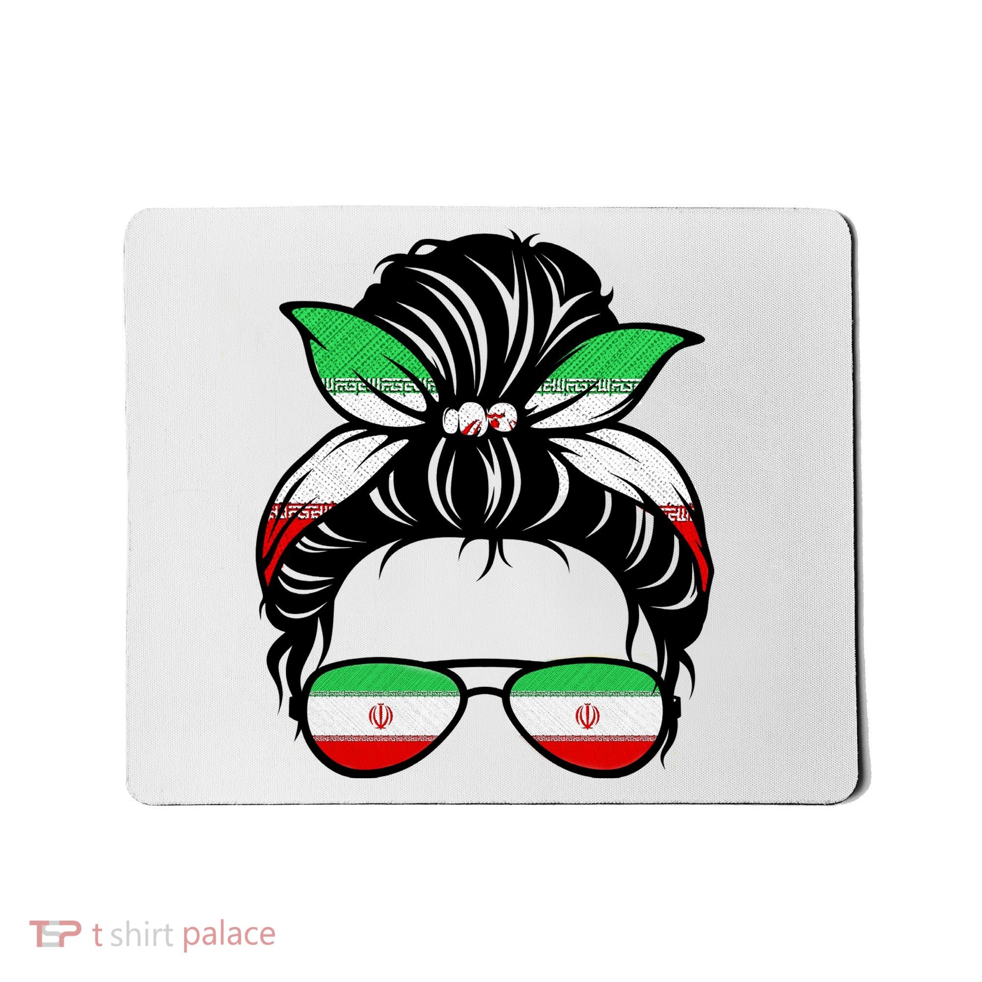 Iran Messy Bun Support Iran IranIran Mousepad
