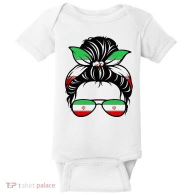 Iran Messy Bun Support Iran IranIran Baby Bodysuit