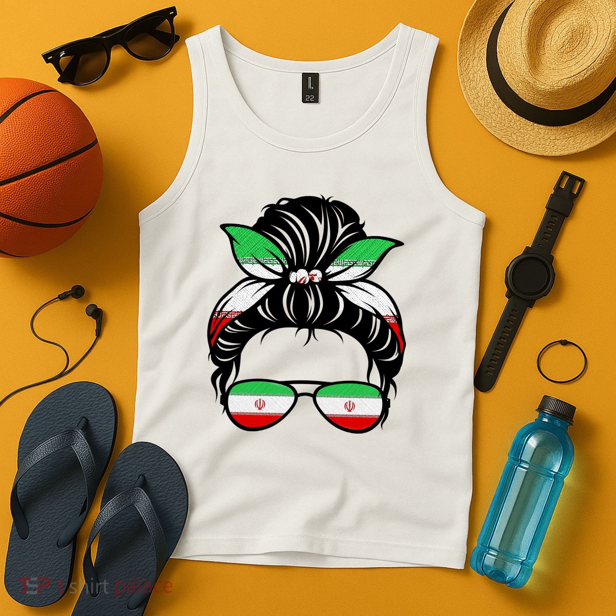 Iran Messy Bun Support Iran IranIran Tank Top