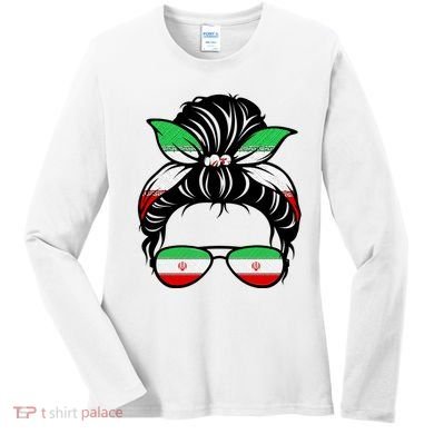 Iran Messy Bun Support Iran IranIran Women's Long Sleeve Shirt
