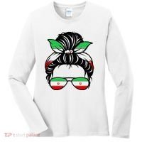 Iran Messy Bun Support Iran IranIran Women's Long Sleeve Shirt thumb 0