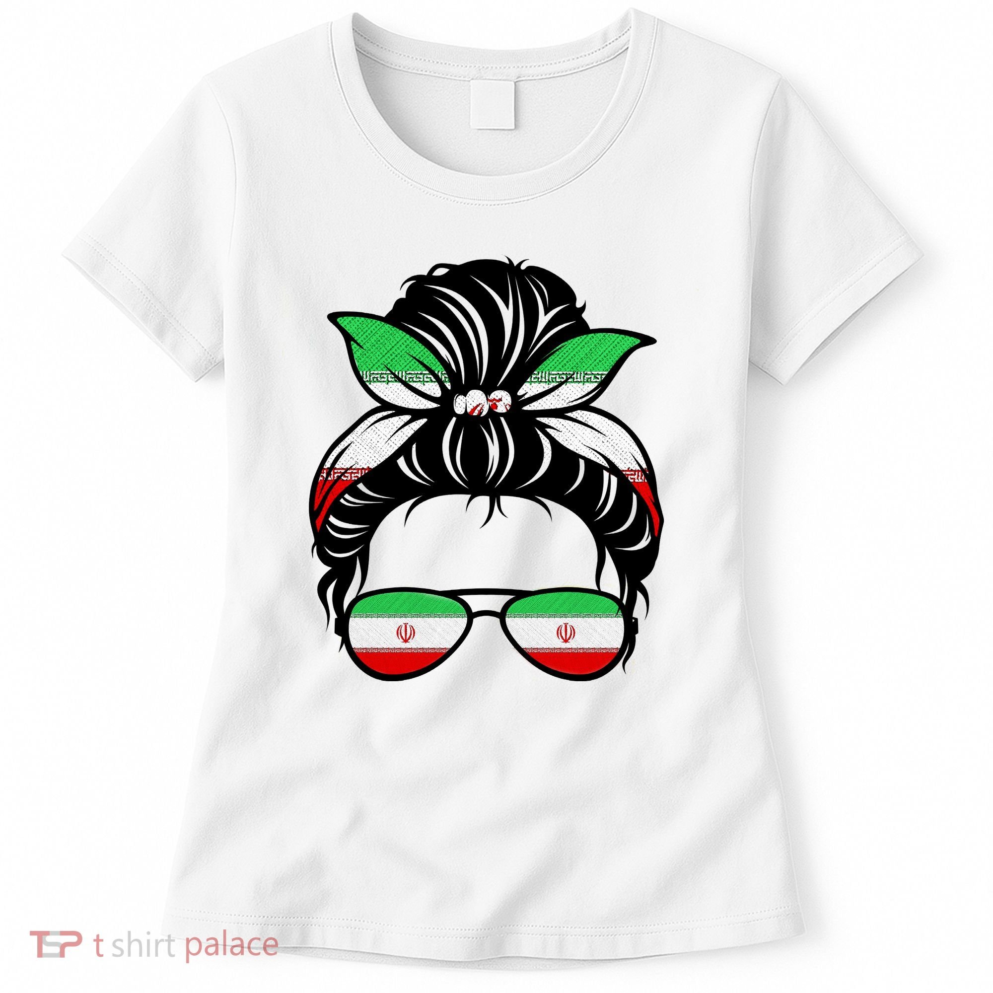 Iran Messy Bun Support Iran IranIran Women's T-Shirt