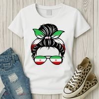 Iran Messy Bun Support Iran IranIran Women's T-Shirt thumb 3