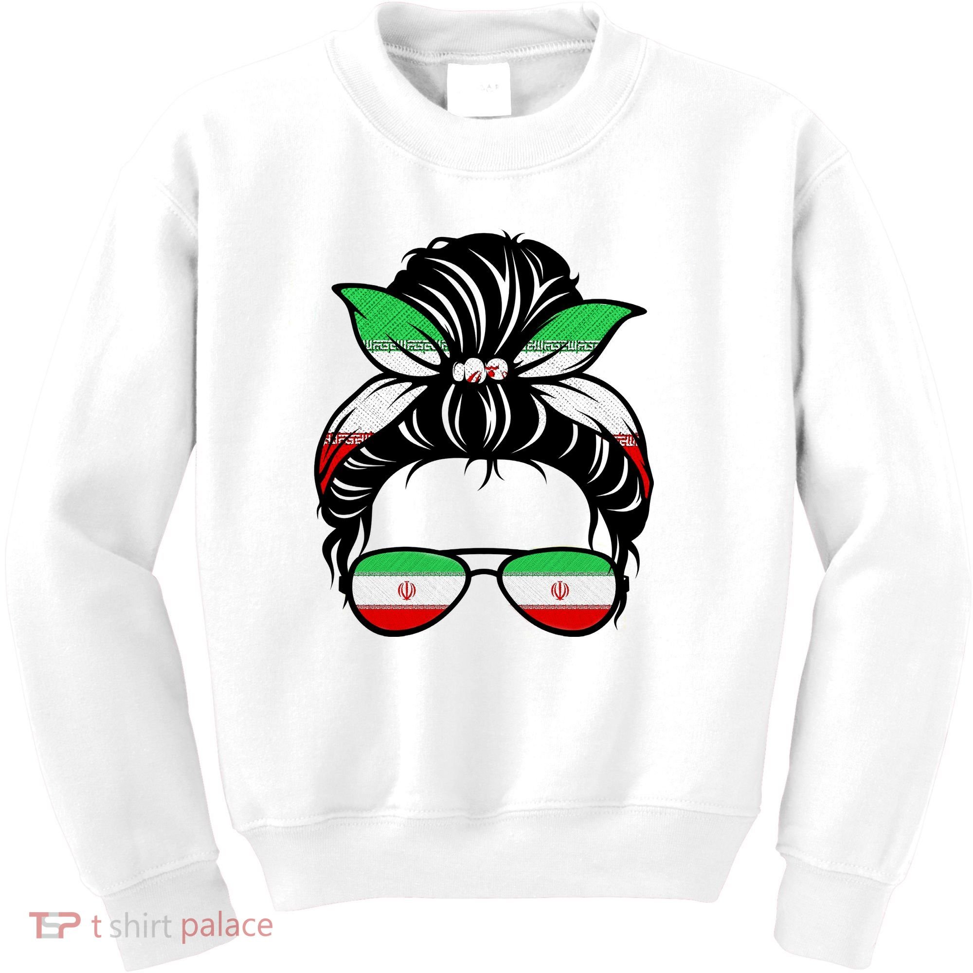 Iran Messy Bun Support Iran IranIran Kids Sweatshirt