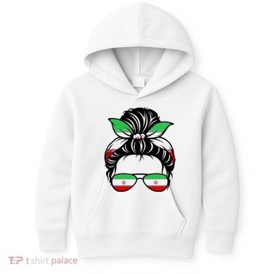 Iran Messy Bun Support Iran IranIran Kids Hoodie