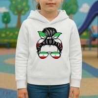 Iran Messy Bun Support Iran IranIran Kids Hoodie thumb 3