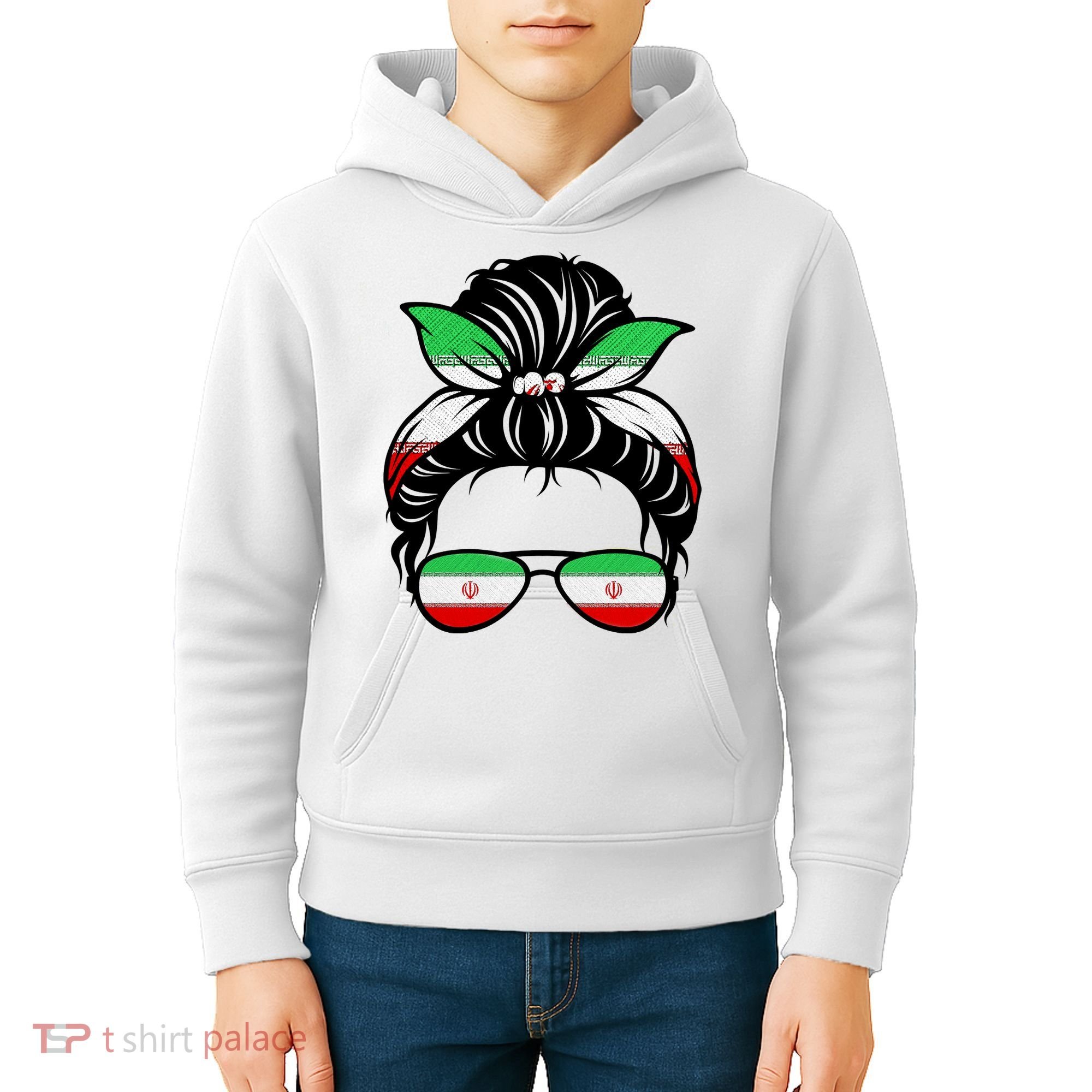 Iran Messy Bun Support Iran IranIran Kids Hoodie