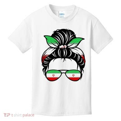Iran Messy Bun Support Iran IranIran Kids T-Shirt