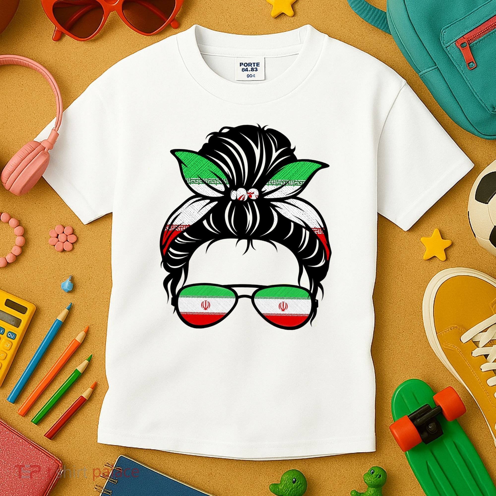 Iran Messy Bun Support Iran IranIran Kids T-Shirt