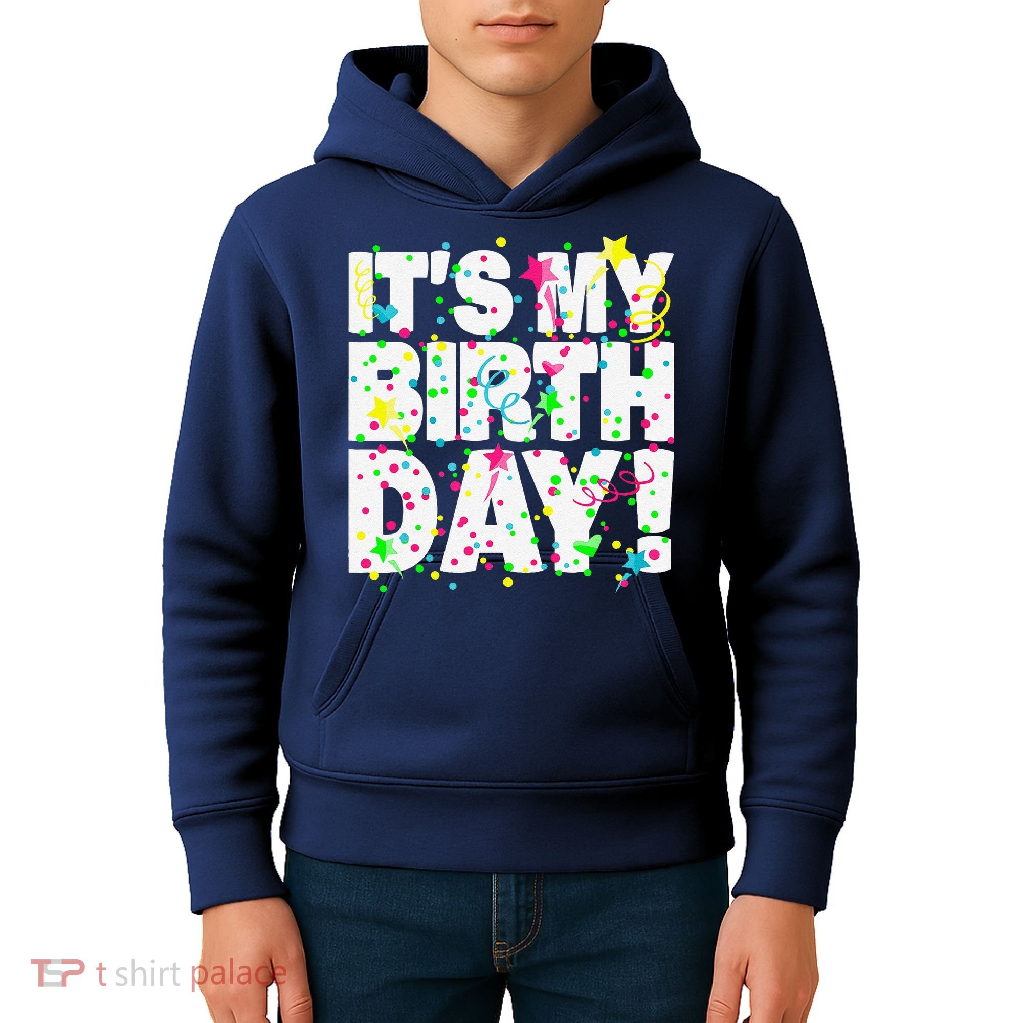 ItS My Birthday Teens Confetti Kids Hoodie