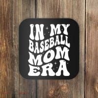 In My Baseball Mom Era Groovy Sport Coaster thumb 0