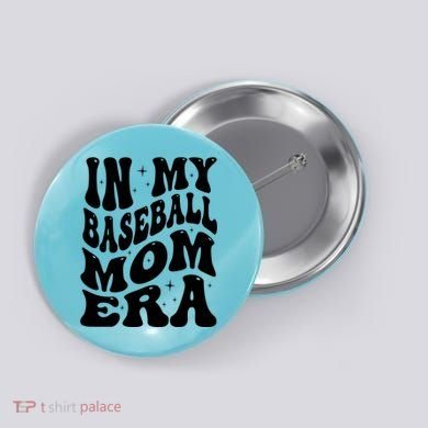 In My Baseball Mom Era Groovy Sport Button